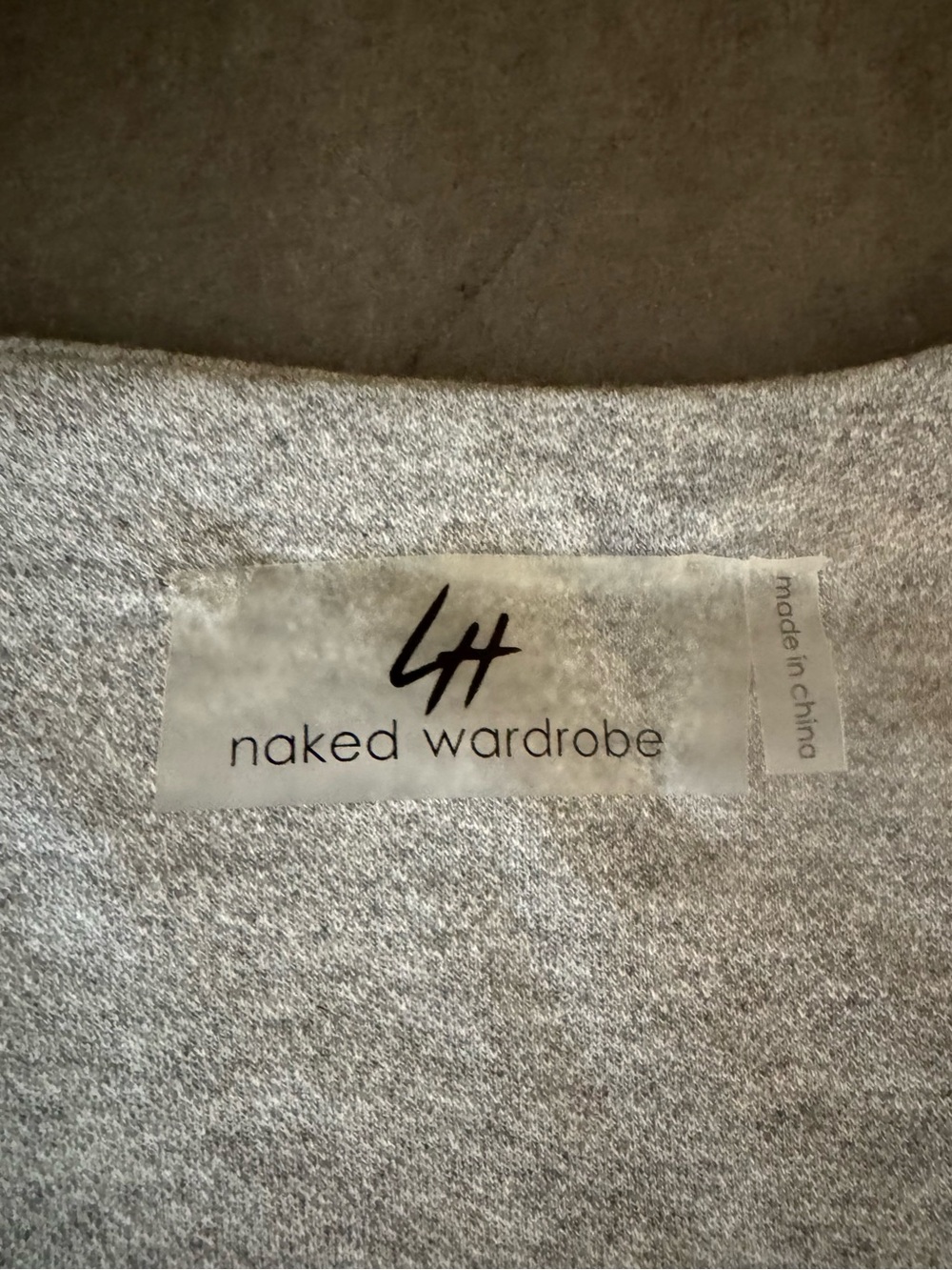 Naked Wardrobe Plunging Long Sleeve Crop Top in Gray - Picture 5 of 6
